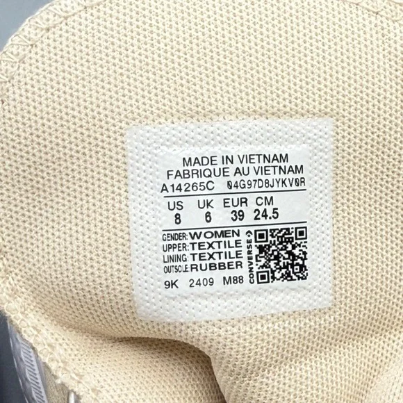 Converse Women's 8 Hi Top Sneakers Platform CTAS Lift Embroidered Flower A14265C - Picture 15 of 15